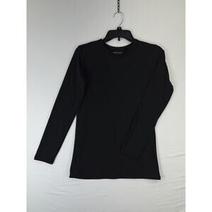 Thermajane Thermal Shirt Womens XS Black Crewneck Long Sleeve Base Layer Top